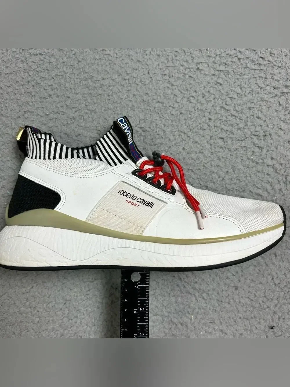 ROBERTO CAVALLI SPORT MENS SNEAKERS WHITE SIZE 8 1/2
